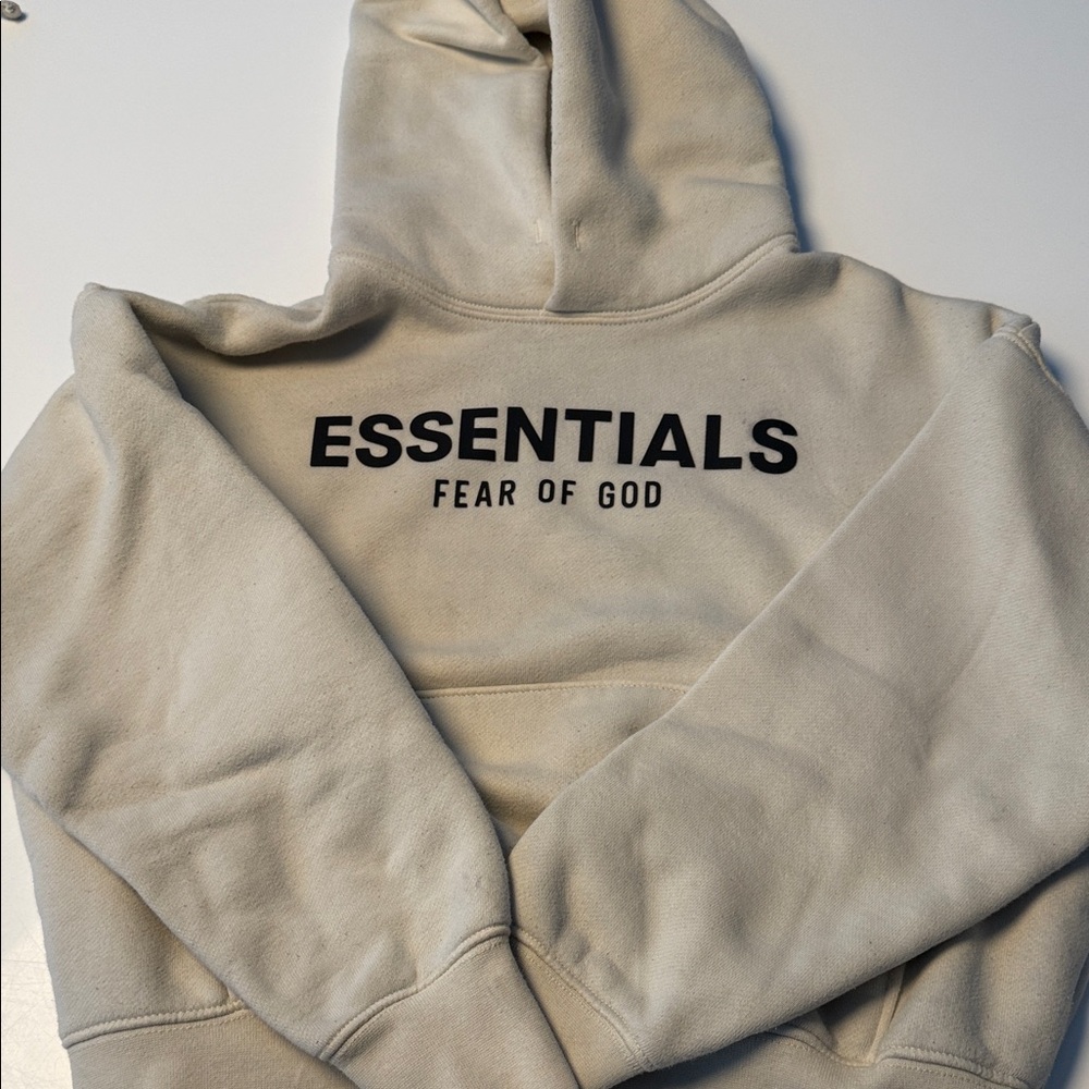 Fear of God Essentials Beige Hoodie